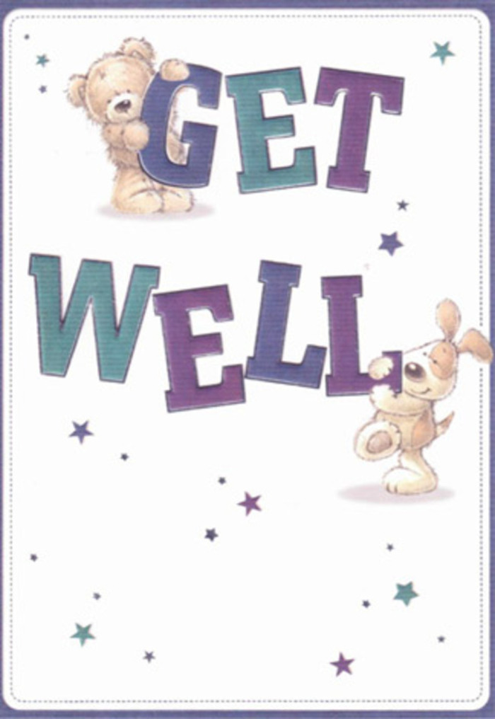 Within the welcoming corridors of Canning Town's homes and hospitals, this get well card acts as a gentle tribute to hope and encouragement. Playfully illustrated, a friendly bear and floppy-eared pup share the stage in a scene brimming with affection-each character imbued with lively brushstrokes and heartfelt detail reminiscent of cherished childhood memories in Keir Hardie Recreation Ground. Dancing around them, a constellation of playful stars painted in indigo and aqua tosses good wishes into the air, their energy sparking quiet reassurance. The typography is bold, shaded in rich purples and sea-greens, and stands confidently against a soft white backdrop-a visual foundation for optimism. There's a palpable sense of texture: the bear's fluffy fur almost ticklish, the puppy's velvety ears inviting a gentle squeeze, much like the tactile joy of receiving a hand-tied bouquet from a local Canning Town florist. This card, with its balanced composition and vibrant hues, extends encouragement across distances-each illustrated flourish acting as a visual balm designed to lift spirits. Picture the care behind the card, akin to the way local florists select each bloom for their arrangements: intentionally and with compassion, ensuring every detail brings comfort to someone convalescing within our riverside neighbourhood.
